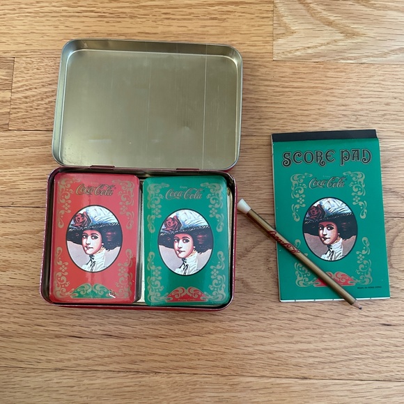 NIB Coca Cola Tin and Playing Card Set - Picture 4 of 15